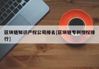 区块链知识产权公司排名[区块链专利授权排行]