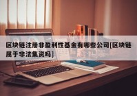 区块链注册非盈利性基金有哪些公司[区块链属于非法集资吗]